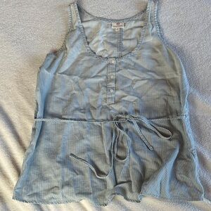 AG Adriano Goldschmied Light Blue Pinstripe Tank